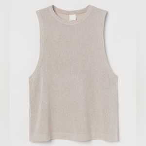 New H&M relaxed knit tank top light beige sz Large